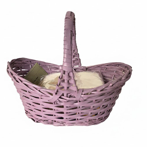 Wholesale Purple Handwoven Willow Gift Basket with Handle | Easter Hamper